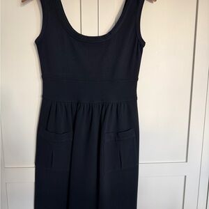 Diane Von Furstenberg Navy Midi Dress with front pockets